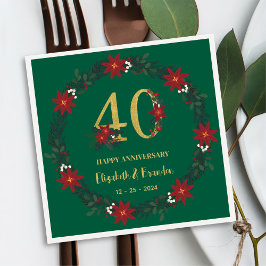 Servilleta De Papel Napkins de Navidades personalizados con 40 años