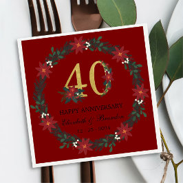 Servilleta De Papel Napkins de Navidades personalizados con 40 años