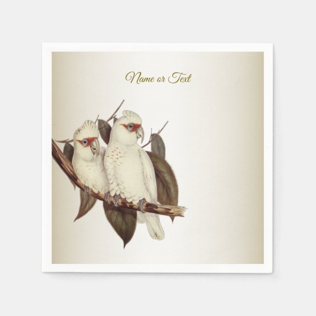 Servilleta De Papel Napkins de pájaros blancos (Anverso)