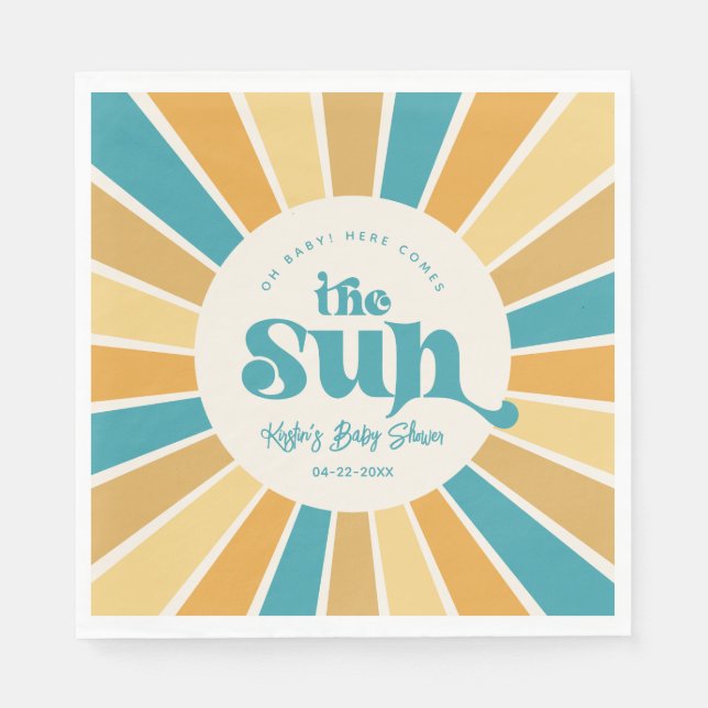 Servilleta De Papel Napkins de papel Boho Sun Baby Shower (Anverso)