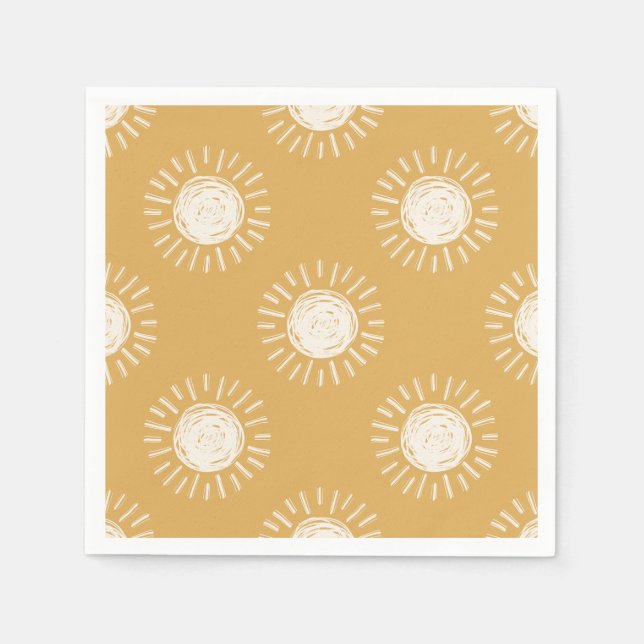 Servilleta De Papel Napkins de papel Boho Sun Baby Shower (Anverso)