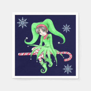 Servilleta De Papel Napkins de papel Candy Cane Elf