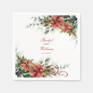 Servilleta De Papel Napkins de papel de Boda de Poinsettia Holiday