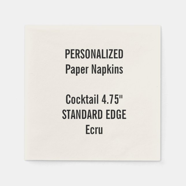 Servilleta De Papel Napkins De Papel De Cocktail Estándar Ecru (Anverso)