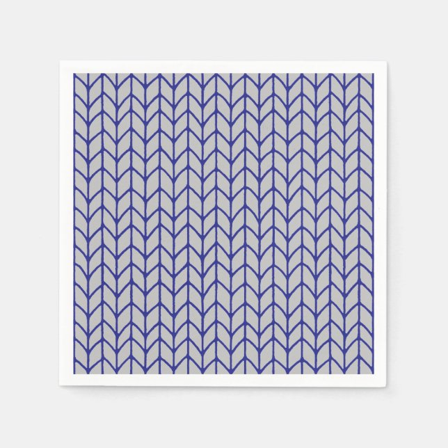 Servilleta De Papel Napkins de papel de cóctel estándar BLUE GRAY KNIT (Anverso)
