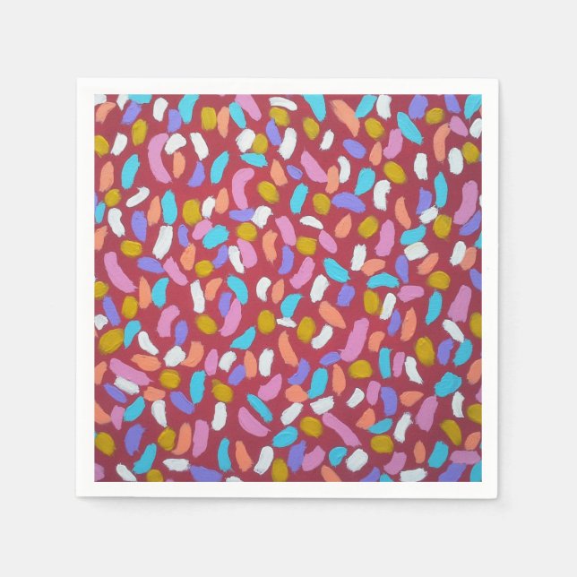 Servilleta De Papel Napkins de papel de confetán rojo (Anverso)