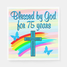 SERVILLETA DE PAPEL NAPKINS DE PAPEL DE CUMPLEAÑOS 75 DE LA CRUZ AZUL 