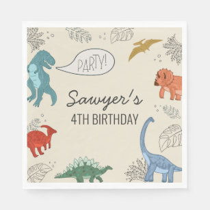 Servilleta De Papel Napkins de papel de cumpleaños de dinosaurios