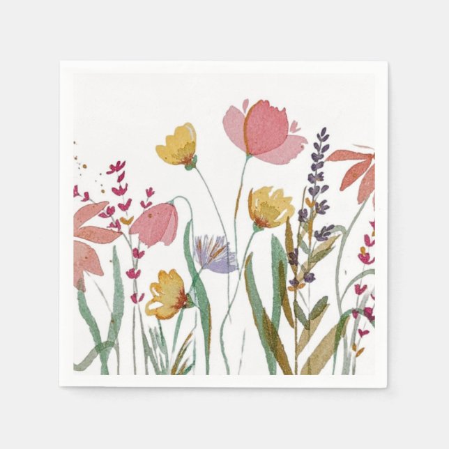 Servilleta De Papel Napkins de papel de flor silvestre (Anverso)