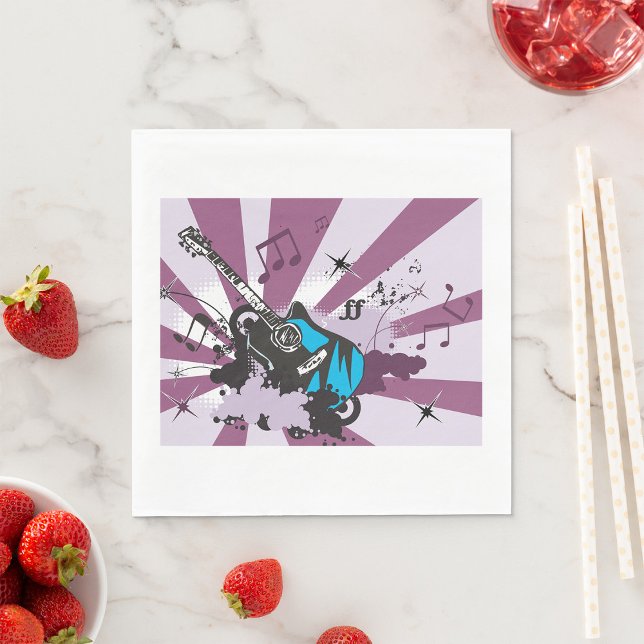 Servilleta De Papel Napkins de papel de guitarra azul (Subido por el creador)