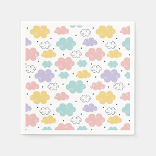 Servilleta De Papel Napkins de papel de patrón de nube Pastel Kawaii