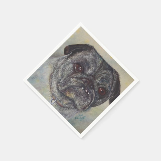 SERVILLETA DE PAPEL NAPKINS DE PAPEL DE PUG DULCE (Borde)