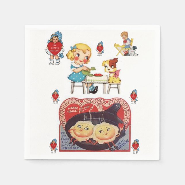 Servilleta De Papel Napkins de papel el día de San Valentín (Anverso)