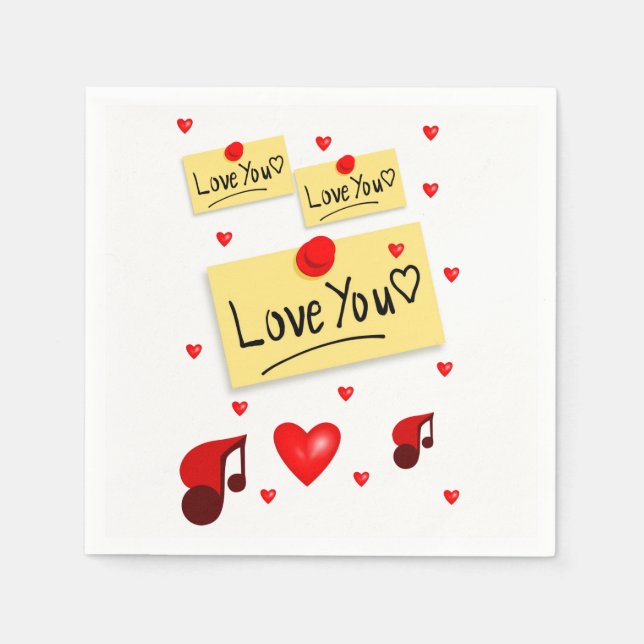 Servilleta De Papel Napkins de papel el día de San Valentín (Anverso)