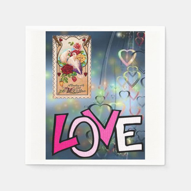 Servilleta De Papel Napkins de papel el día de San Valentín (Anverso)