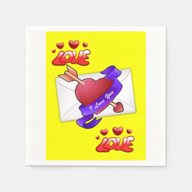 Servilleta De Papel Napkins de papel el día de San Valentín (Anverso)