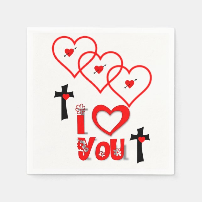 Servilleta De Papel Napkins de papel el día de San Valentín (Anverso)