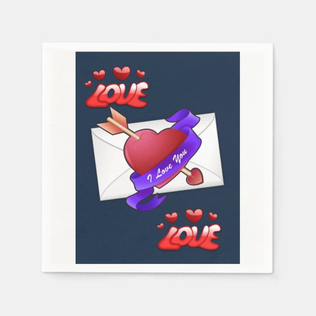 Servilleta De Papel Napkins de papel el día de San Valentín (Anverso)