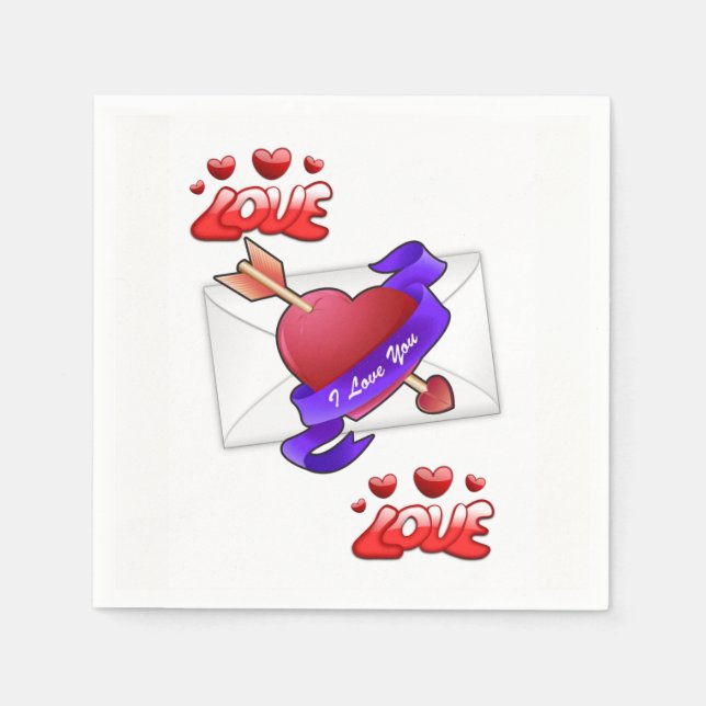 Servilleta De Papel Napkins de papel el día de San Valentín (Anverso)