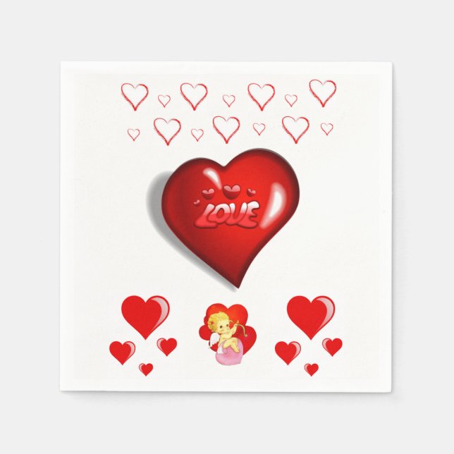 Servilleta De Papel Napkins de papel el día de San Valentín (Anverso)