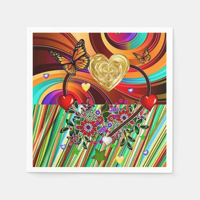 Servilleta De Papel Napkins de papel el día de San Valentín (Anverso)