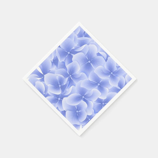 Servilleta De Papel Napkins de papel-Hydrangeas azules (Borde)