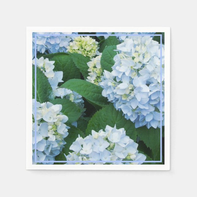 Servilleta De Papel Napkins de papel-Hydrangeas azules (Anverso)