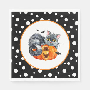 Servilleta De Papel Napkins de papel para gatos de Halloween