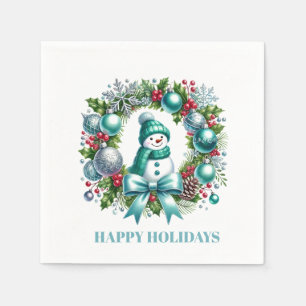Servilleta De Papel Napkins de Papel Wreath de Snowman