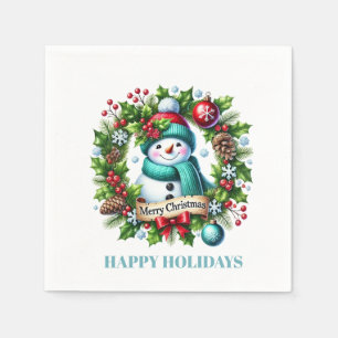 Servilleta De Papel Napkins de Papel Wreath de Snowman