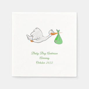 Servilleta De Papel Napkins de paquete verde para cigüeñas de Baby S