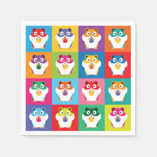 Servilleta De Papel Napkins de Pop Art Hamsters