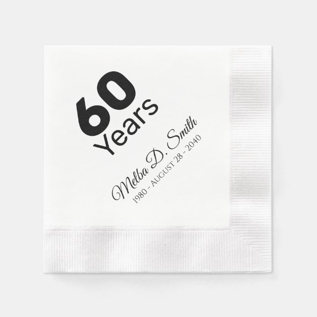Servilleta De Papel Napkins del Partido de los Años 60 (Anverso)