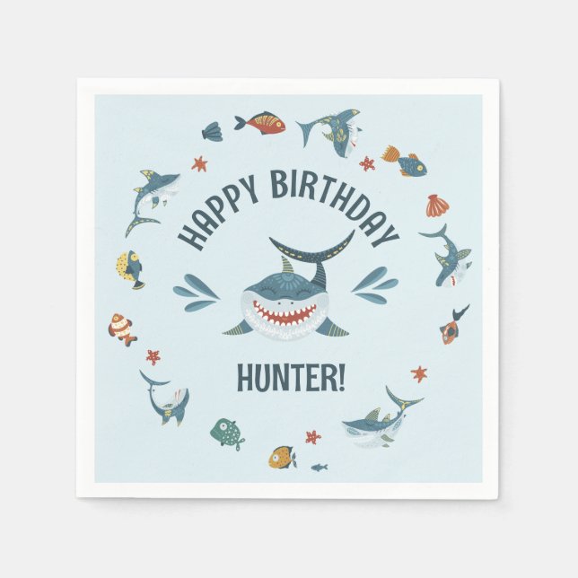 Servilleta De Papel Napkins del Partido del Cumpleaños Temático del Ti (Anverso)