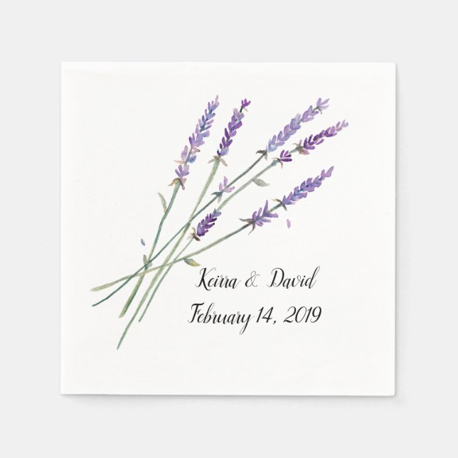 Servilleta De Papel Napkins - diseño de lavanda (Anverso)
