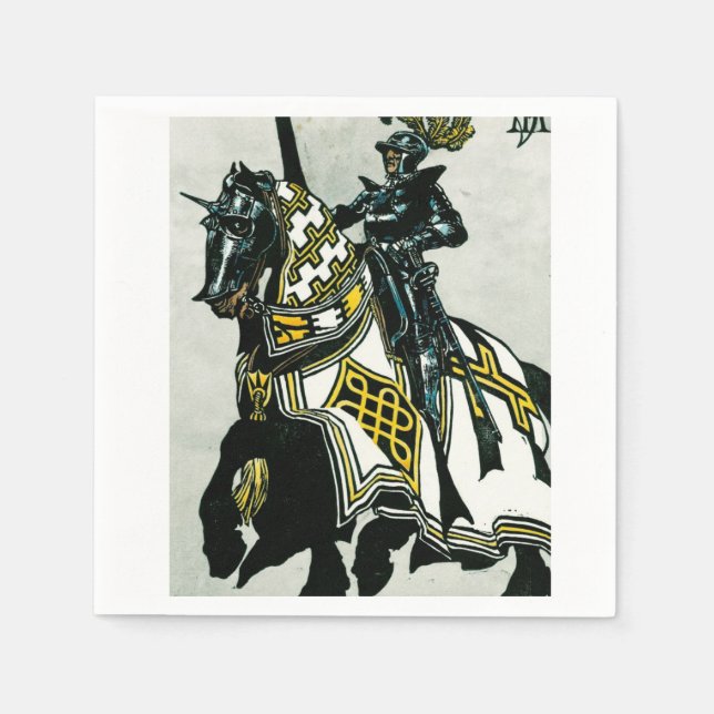 Servilleta De Papel Napkins en Knight en colección de caballos (Anverso)