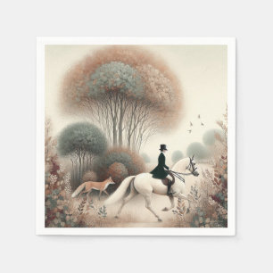 Servilleta De Papel Napkins Equestrian Elusive Fox Hunt