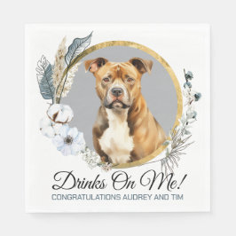 Servilleta De Papel Napkins estadounidense Staffordshire Terrier Boda
