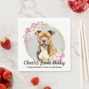 Servilleta De Papel Napkins estadounidense Staffordshire Terrier Boda