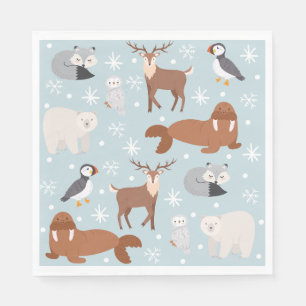Servilleta De Papel Napkins Fiesta de animales en el Ártico