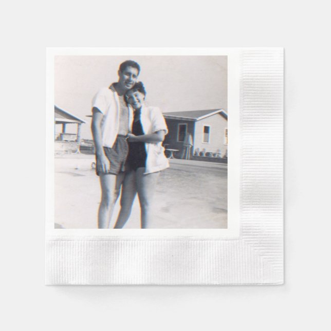 Servilleta De Papel Napkins Fiesta de Aniversario de la Foto Personali (Anverso)