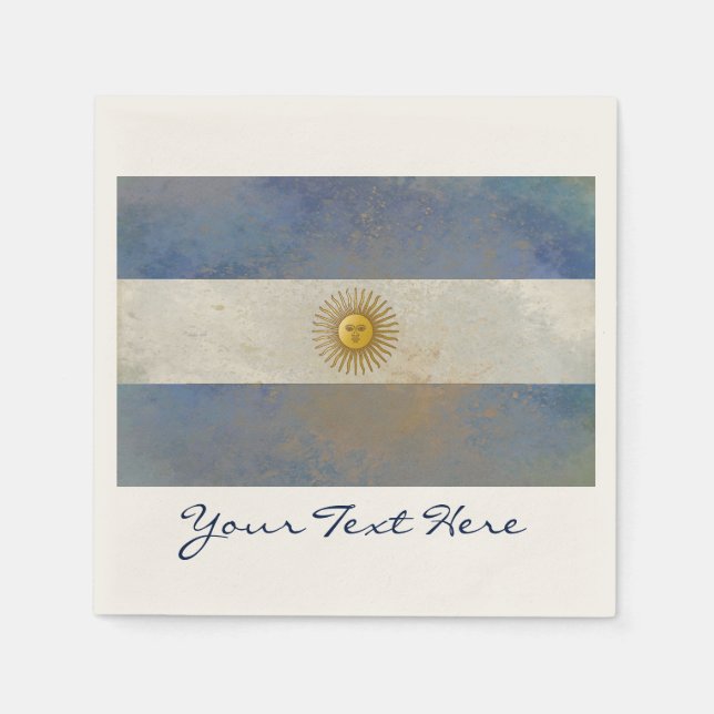 Servilleta De Papel Napkins Fiesta de Bandera de Argentina (Anverso)