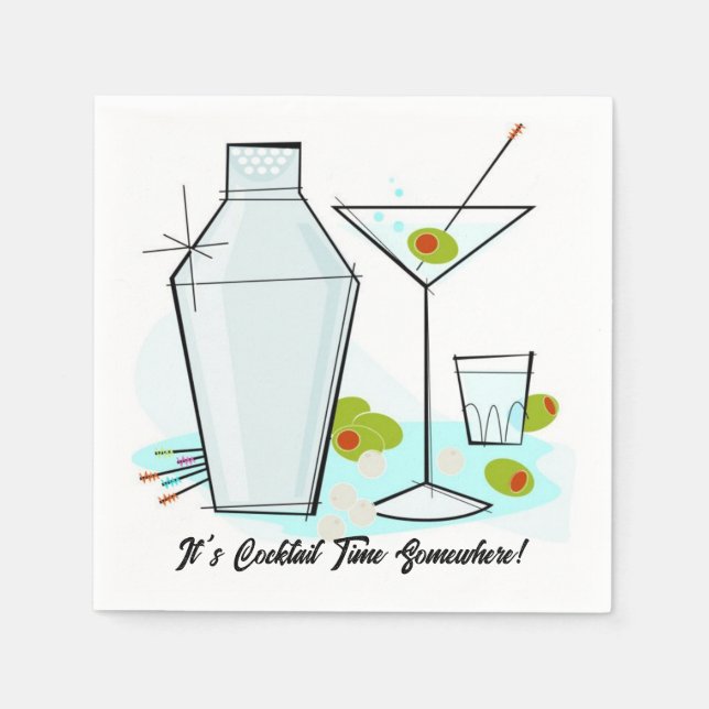 Servilleta De Papel Napkins Fiesta de cócteles (Anverso)