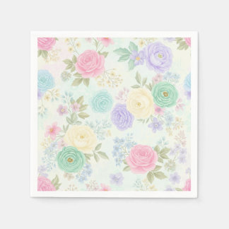 Servilleta De Papel Napkins Fiesta de papel floral Pastel