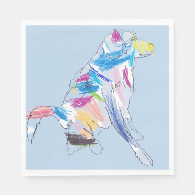 Servilleta De Papel Napkins Fiesta de perro arcoiris (Anverso)