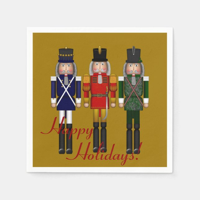 Servilleta De Papel NAPKINS, FIESTA de Trio-Oro-PAPER de Nutcracker (Anverso)