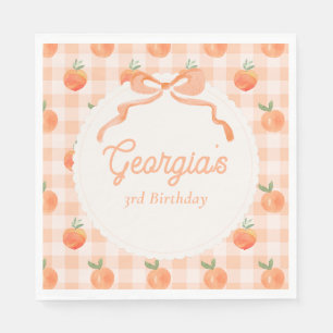 Servilleta De Papel Napkins Fiesta Editable Gingham Peach