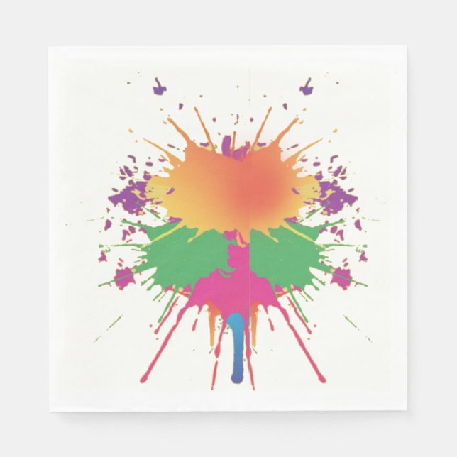 Servilleta De Papel Napkins Fiesta Paintball (Anverso)