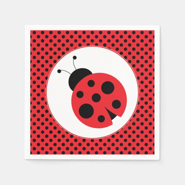 Servilleta De Papel Napkins Fiesta Polkadot Ladybug (Anverso)