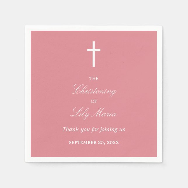 Servilleta De Papel Napkins Fiesta Rubor Pink Christening (Anverso)